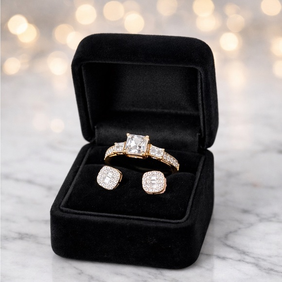 Moissanite Jewelry - Elegant Gold and Silver Jewelry Set NWOT